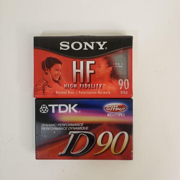 2 New Sealed Sony Hi Fi  TDK D90 Blank Audio Cassette Tapes Normal Bias 90 min - Picture 1 of 6
